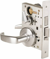 Stanley - Grade 1 Dormitory Lever Lockset - 2-3/4" Back Set, Best SFIC Cylinder, Brass Alloy, Satin Chrome Finish - Industrial Tool & Supply