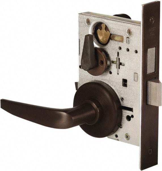 Stanley - Grade 1 Dormitory Lever Lockset - 2-3/4" Back Set, Best SFIC Cylinder, Brass Alloy, Oil Rubbed Bronze Finish - Industrial Tool & Supply