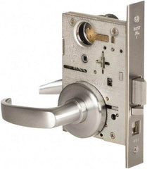Stanley - Grade 1 Classroom Lever Lockset - 2-3/4" Back Set, Best SFIC Cylinder, Brass Alloy, Satin Chrome Finish - Industrial Tool & Supply