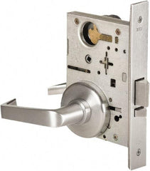Stanley - Grade 1 Storeroom Lever Lockset - 2-3/4" Back Set, Best SFIC Cylinder, Brass Alloy, Satin Chrome Finish - Industrial Tool & Supply