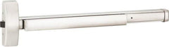 Precision - 36" OAL Reversible Unrated Flatbar - 32 to 36" Door Width, Satin Stainless Steel Finish, Grade 1, 2100 Series - Industrial Tool & Supply