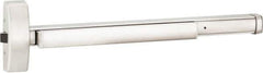 Precision - 36" OAL Right Hand Reverse Unrated Flatbar - 32 to 36" Door Width, Satin Stainless Steel Finish, Grade 1, 2100 Series - Industrial Tool & Supply