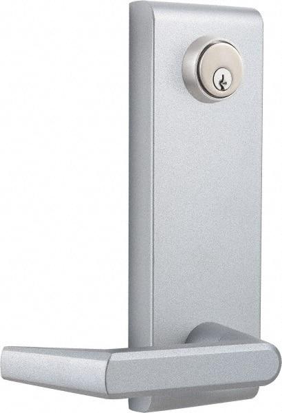 Precision - 8" OAL Nonhanded Flatbar - 32 to 36" Door Width, Painted Aluminum Finish, Grade 1, Stanley Commercial Hardware - Industrial Tool & Supply