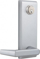 Precision - 8" OAL Nonhanded Flatbar - 32 to 36" Door Width, Painted Aluminum Finish, Grade 1, Stanley Commercial Hardware - Industrial Tool & Supply