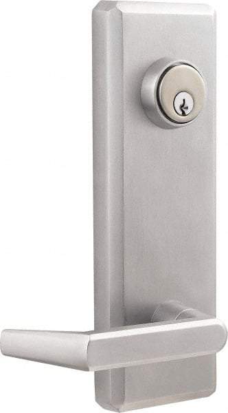 Precision - 10" OAL Nonhanded Flatbar - 32 to 36" Door Width, Satin Chrome Finish, Grade 1, Stanley Commercial Hardware - Industrial Tool & Supply