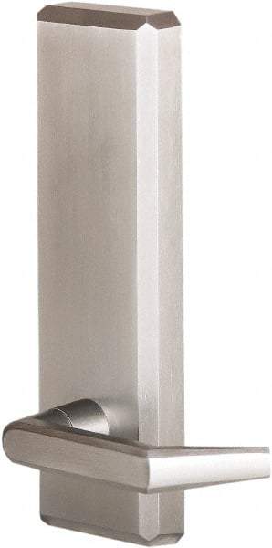 Precision - 10" OAL Nonhanded Flatbar - 32 to 36" Door Width, Satin Chrome Finish, Grade 1, Stanley Commercial Hardware - Industrial Tool & Supply