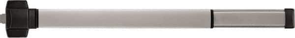 Precision - 36" OAL Right Hand Reverse Fire Rated Flatbar - 32 to 36" Door Width, Painted Aluminum Finish, Grade 1, Reliant Series - Industrial Tool & Supply