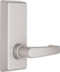 Precision - 7" OAL Reversible Unrated Flatbar - 32 to 36" Door Width, Painted Aluminum Finish, Grade 1, Reliant Series - Industrial Tool & Supply