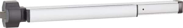 Precision - 36" OAL Right Hand Reverse Unrated Flatbar - 32 to 36" Door Width, Painted Aluminum Finish, Grade 1, Reliant Series - Industrial Tool & Supply