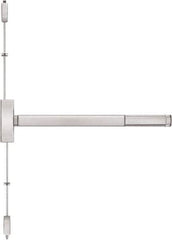 Precision - 48" OAL Right Hand Reverse Fire Rated Flatbar - 32 to 48" Door Width, Satin Stainless Steel Finish, Grade 1, Apex Series - Industrial Tool & Supply