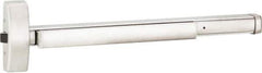 Precision - 36" OAL Right Hand Reverse Fire Rated Flatbar - 32 to 36" Door Width, Satin Stainless Steel Finish, Grade 1, Apex Series - Industrial Tool & Supply