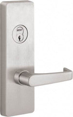 Precision - 10" OAL Reversible Unrated Flatbar - 32 to 36" Door Width, Satin Stainless Steel Finish, Grade 1, 2100 Series - Industrial Tool & Supply