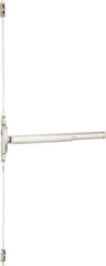 Precision - 36" OAL Reversible Unrated Flatbar - 32 to 36" Door Width, Satin Stainless Steel Finish, Grade 1, 2100 Series - Industrial Tool & Supply