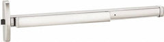 Precision - 36" OAL Reversible Unrated Flatbar - 32 to 36" Door Width, Satin Stainless Steel Finish, Grade 1, 2100 Series - Industrial Tool & Supply