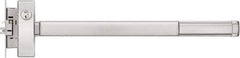 Precision - 36" OAL Reversible Unrated Flatbar - 32 to 36" Door Width, Satin Stainless Steel Finish, Grade 1, 2100 Series - Industrial Tool & Supply