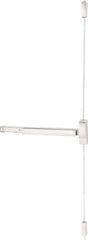 Precision - 36" OAL Reversible Unrated Flatbar - 32 to 36" Door Width, Satin Stainless Steel Finish, Grade 1, 2100 Series - Industrial Tool & Supply