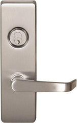 Precision - 10" OAL Left Hand Reverse Unrated Flatbar - 32 to 36" Door Width, Satin Stainless Steel Finish, Grade 1, 2100 Series - Industrial Tool & Supply