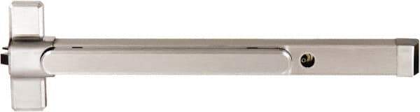 Precision - 36" OAL Nonhanded Flatbar - 32 to 36" Door Width, Painted Aluminum Finish, Grade 1, Stanley Commercial Hardware - Industrial Tool & Supply