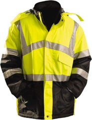 OccuNomix - Size M Cold Weather Parka - High Visbility Yellow, Polyester, Zipper Closure - Industrial Tool & Supply