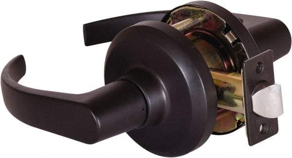 Stanley - Grade 1 Passage Lever Lockset - 2-3/4" Back Set, Keyless Cylinder, Brass Alloy, Oil Rubbed Bronze Finish - Industrial Tool & Supply