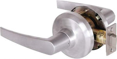 Stanley - Grade 1 Passage Lever Lockset - 2-3/4" Back Set, Keyless Cylinder, Brass Alloy, Satin Chrome Finish - Industrial Tool & Supply