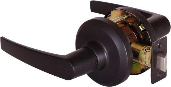 Stanley - Grade 1 Passage Lever Lockset - 2-3/4" Back Set, Keyless Cylinder, Brass Alloy, Oil Rubbed Bronze Finish - Industrial Tool & Supply
