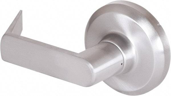 Stanley - Grade 1 Dummy Lever Lockset - 2-3/4" Back Set, Keyless Cylinder, Brass Alloy, Satin Chrome Finish - Industrial Tool & Supply