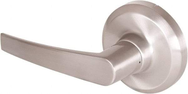 Stanley - Grade 1 Dummy Lever Lockset - 2-3/4" Back Set, Keyless Cylinder, Brass Alloy, Satin Nickel Finish - Industrial Tool & Supply