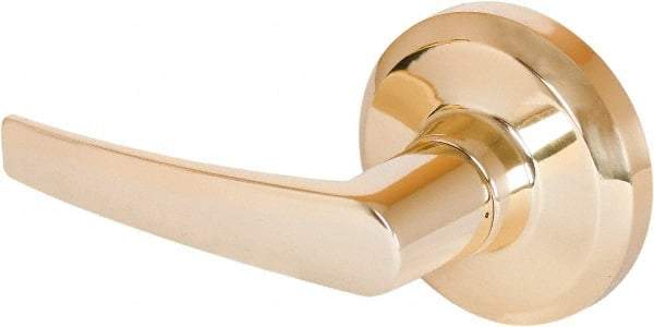 Stanley - Grade 1 Dummy Lever Lockset - 2-3/4" Back Set, Keyless Cylinder, Brass Alloy, Bright Brass Finish - Industrial Tool & Supply
