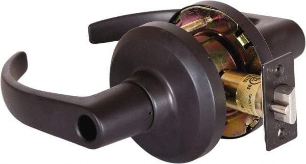 Stanley - Grade 1 Entrance Lever Lockset - 2-3/4" Back Set, Key In Lever Cylinder, Brass Alloy, Oil Rubbed Bronze Finish - Industrial Tool & Supply
