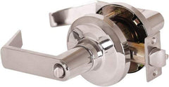 Stanley - Grade 1 Entrance Lever Lockset - 2-3/4" Back Set, Key In Lever Cylinder, Brass Alloy, Bright Chrome Finish - Industrial Tool & Supply