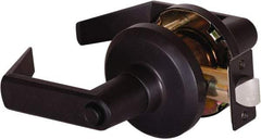 Stanley - Grade 1 Privacy Lever Lockset - 2-3/4" Back Set, Keyless Cylinder, Brass Alloy, Oil Rubbed Bronze Finish - Industrial Tool & Supply