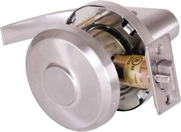 Stanley - Grade 1 Communicating Lever Lockset - 2-3/4" Back Set, Key In Lever Cylinder, Brass Alloy, Satin Chrome Finish - Industrial Tool & Supply