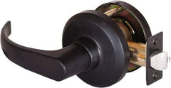 Stanley - Grade 1 Communicating Lever Lockset - 2-3/4" Back Set, Key In Lever Cylinder, Brass Alloy, Oil Rubbed Bronze Finish - Industrial Tool & Supply