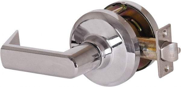 Stanley - Grade 1 Communicating Lever Lockset - 2-3/4" Back Set, Key In Lever Cylinder, Brass Alloy, Bright Chrome Finish - Industrial Tool & Supply
