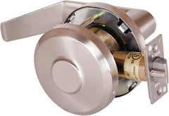 Stanley - Grade 1 Communicating Lever Lockset - 2-3/4" Back Set, Key In Lever Cylinder, Brass Alloy, Satin Nickel Finish - Industrial Tool & Supply