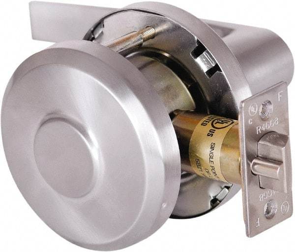 Stanley - Grade 1 Communicating Lever Lockset - 2-3/4" Back Set, Key In Lever Cylinder, Brass Alloy, Satin Chrome Finish - Industrial Tool & Supply