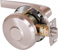 Stanley - Grade 1 Communicating Lever Lockset - 2-3/4" Back Set, Key In Lever Cylinder, Brass Alloy, Satin Nickel Finish - Industrial Tool & Supply
