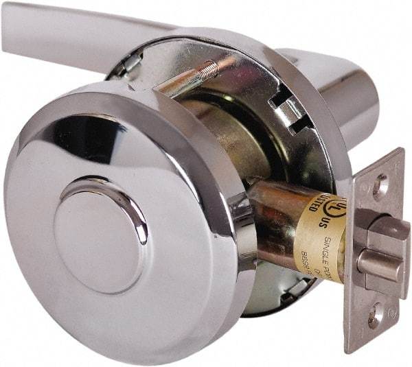 Stanley - Grade 1 Communicating Lever Lockset - 2-3/4" Back Set, Key In Lever Cylinder, Brass Alloy, Bright Chrome Finish - Industrial Tool & Supply