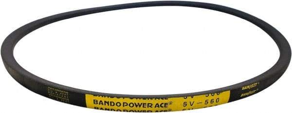 Bando - Section 5V, 5/8" Wide, 63" Outside Length, V-Belt - Rubber Compound, Black, Narrow, No. 5V630 - Industrial Tool & Supply
