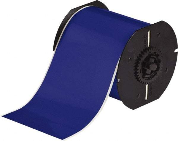 Brady - 4" Wide x 1,200" Long, Blue Vinyl Tape - For BBP30 Label Printer, BBP33 Label Printer, BBP35 Multicolor Sign & Label Printer, BBP37 Color & Cut Sign & Label Printer, BradyPrinter S3100, BBP31 Sign & Label Printer - Industrial Tool & Supply