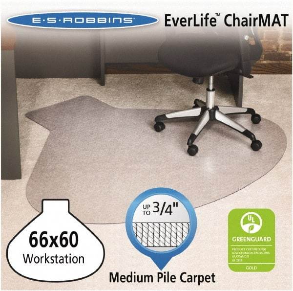 ES Robbins - 60" Long x 66" Wide, Chair Mat - Workstation, Straight Edge Style - Industrial Tool & Supply