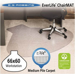 ES Robbins - 60" Long x 66" Wide, Chair Mat - Workstation, Straight Edge Style - Industrial Tool & Supply