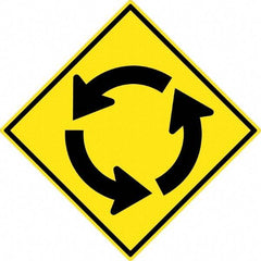 NMC - "Up and Down Arrow", 30" Wide x 30" High, Aluminum Traffic Control Signs - 0.08" Thick, Black on Yellow, High Intensity Reflectivity, Diamond, Post Mount - Industrial Tool & Supply