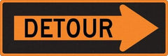 NMC - "Right Detour Inside", 30" Wide x 30" High, Aluminum Traffic Control Signs - 0.08" Thick, Black on Orange, High Intensity Reflectivity, Diamond, Post Mount - Industrial Tool & Supply