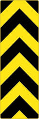 NMC - "Chevron", 12" Wide x 36" High, Aluminum Warning & Safety Reminder Signs - 0.08" Thick, Black on Yellow, High Intensity Reflectivity, Rectangle, Post Mount - Industrial Tool & Supply