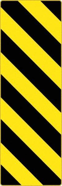 NMC - "Chevron", 12" Wide x 36" High, Aluminum Warning & Safety Reminder Signs - 0.08" Thick, Black on Yellow, High Intensity Reflectivity, Rectangle, Post Mount - Industrial Tool & Supply