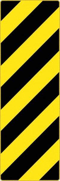 NMC - "Chevron", 12" Wide x 36" High, Aluminum Warning & Safety Reminder Signs - 0.08" Thick, Black on Yellow, High Intensity Reflectivity, Rectangle, Post Mount - Industrial Tool & Supply