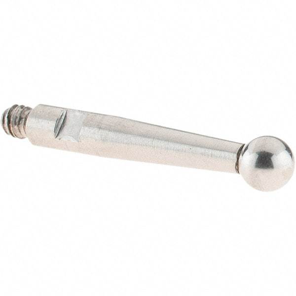 SPI - 3mm Ball Diam, Stainless Steel, Ball Test Indicator Contact Point - 16.3mm Contact Point Length, Use with SPI Integral Series - Industrial Tool & Supply