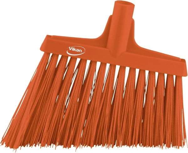 Vikan - 11-3/4" Wide, Orange Polyester Bristles, Angled Broom - Water Resistant - Industrial Tool & Supply